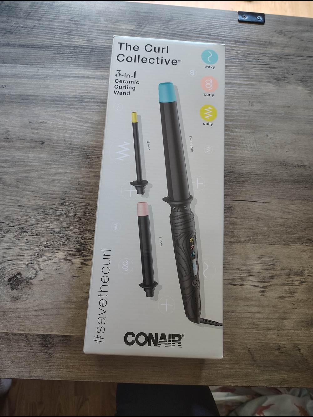 Conair Curl Collective 3-in-1 Ceramic Curling Wand Set NPTCCC01 NEW Sealed